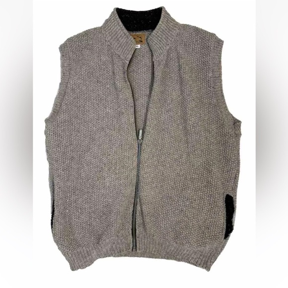 Vintage Alps Knit Zip Cardigan XL Mens Tan Black Wool Outdoors Camping Grandpa - Picture 1 of 11